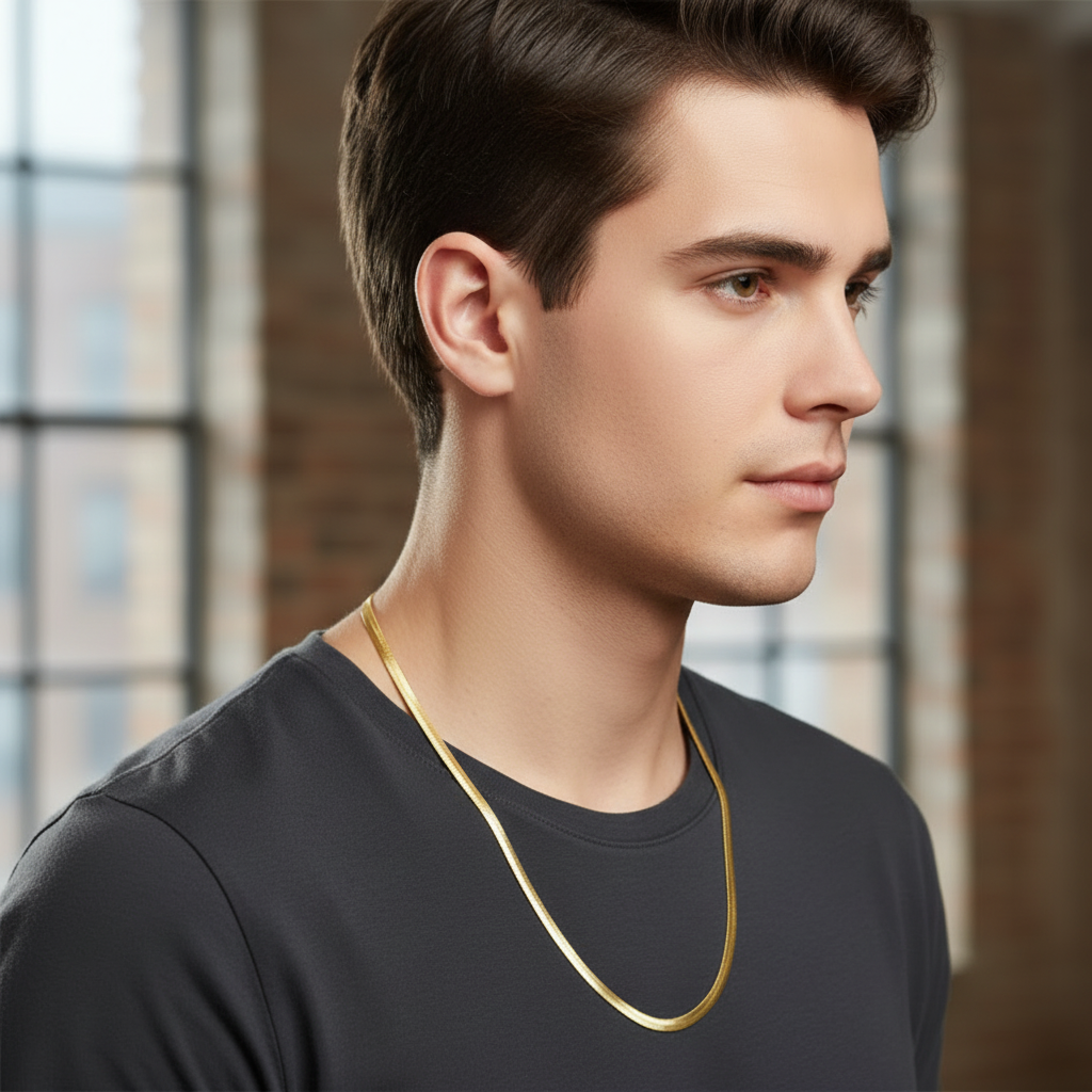 24" Herringbone Necklace 4mm-11mm