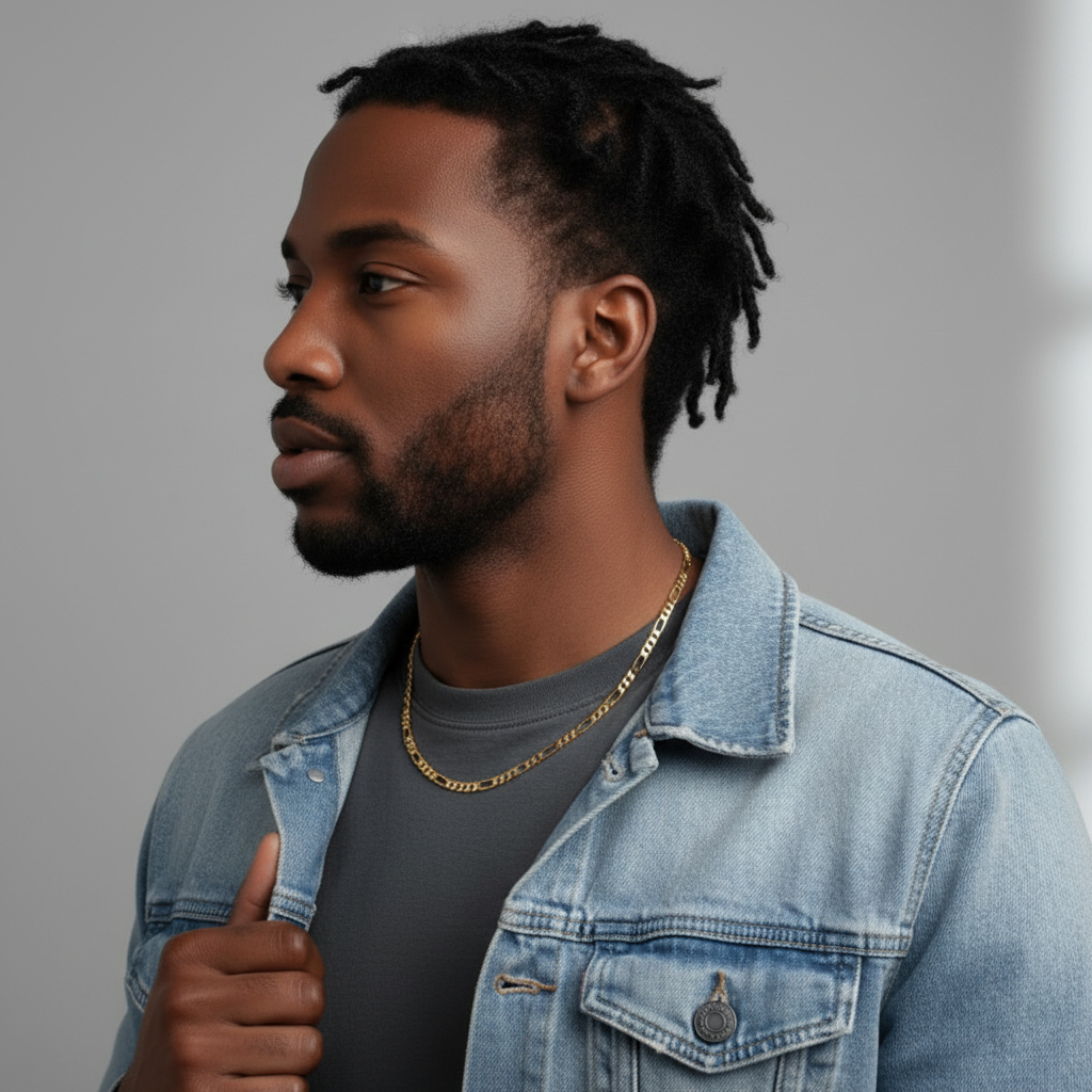 4 MM/18" FIGARO LINK CHAIN NECKLACE SLIM 14K REAL GOLD FILLED