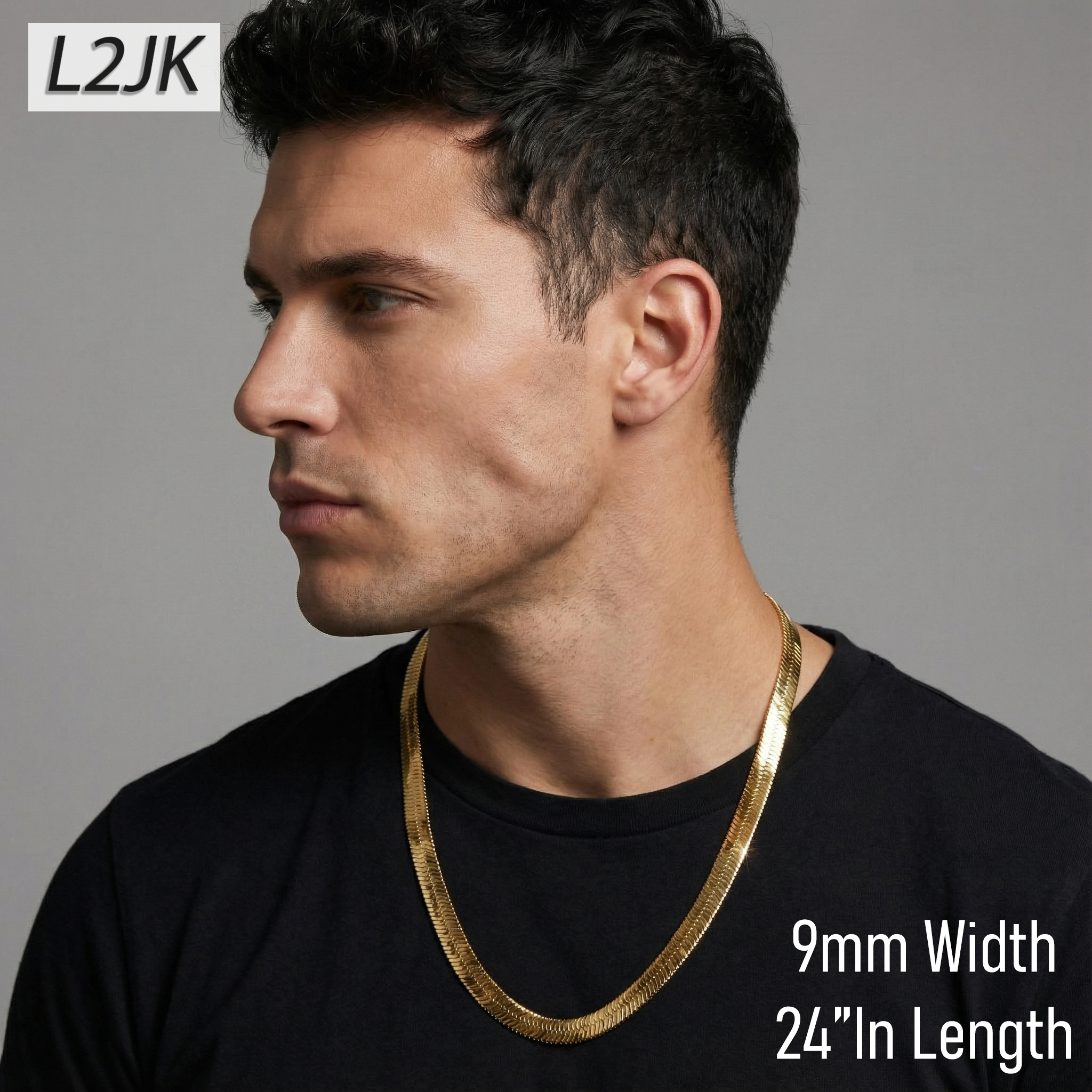 24" Herringbone Necklace 4mm-11mm