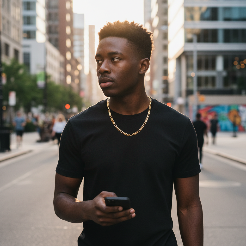 6 MM/18" FIGARO LINK CHAIN NECKLACE SLIM 14K REAL GOLD FILLED