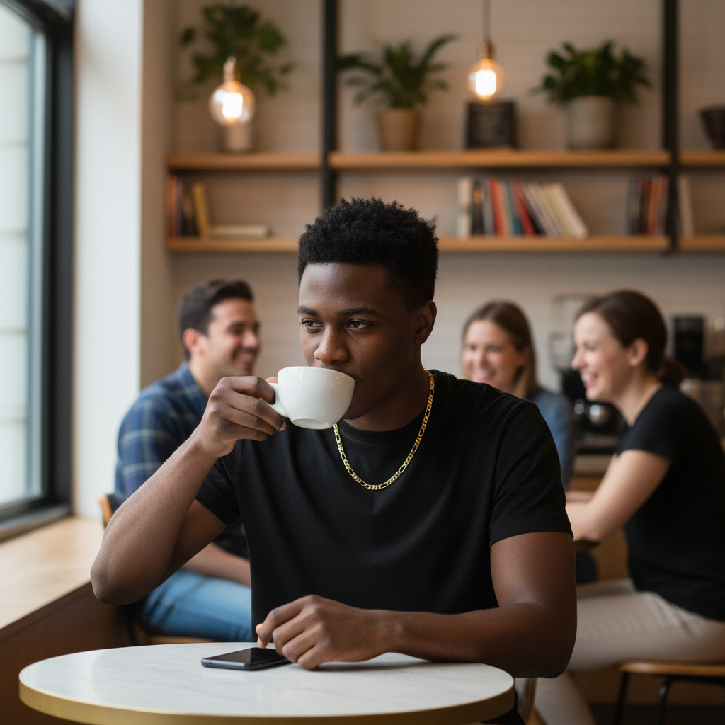 6 MM/18" FIGARO LINK CHAIN NECKLACE SLIM 14K REAL GOLD FILLED