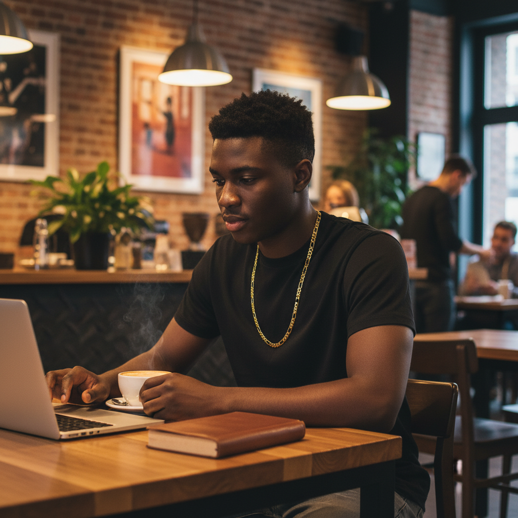 8 MM/30" FIGARO LINK CHAIN NECKLACE SLIM 14K REAL GOLD FILLED