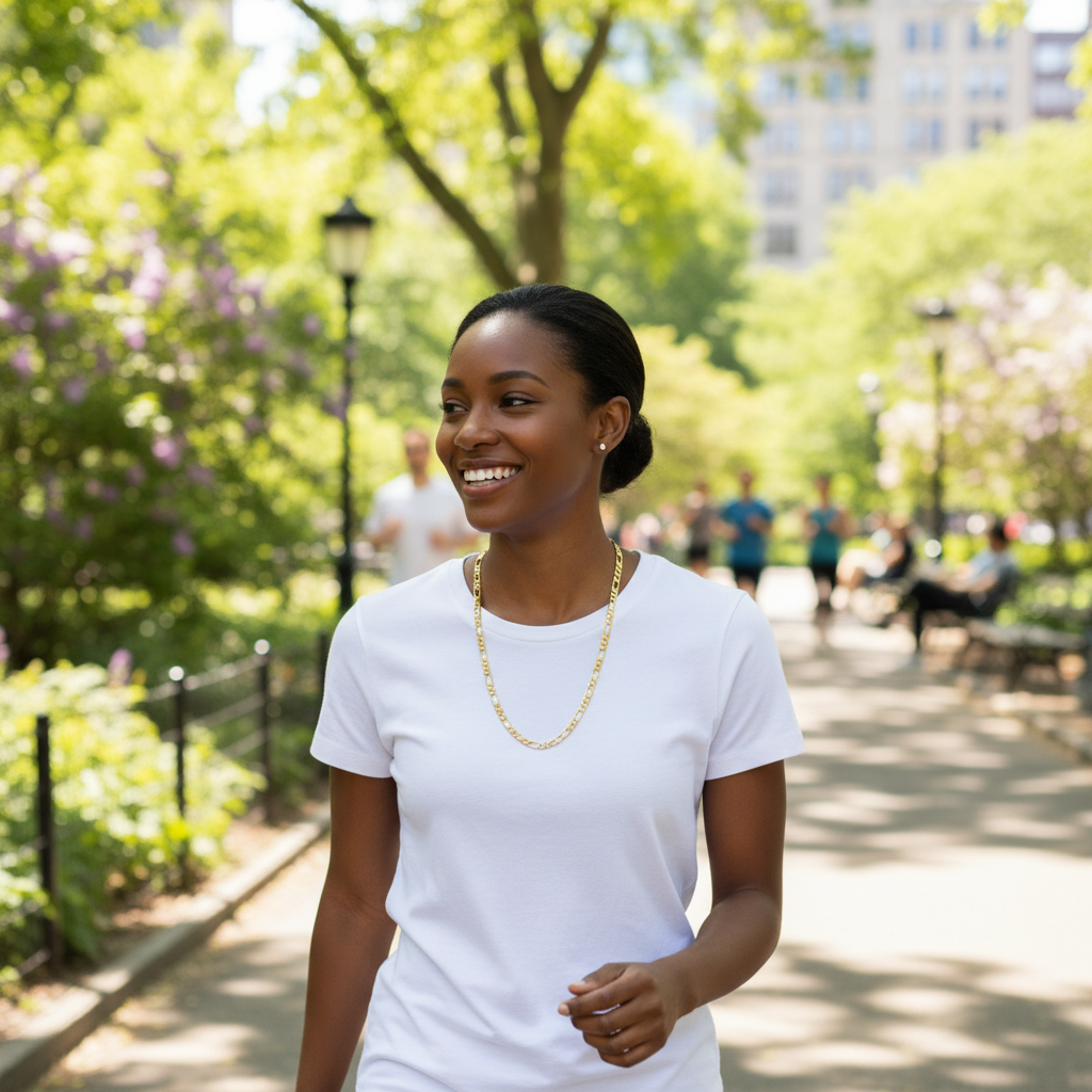 8 MM/30" FIGARO LINK CHAIN NECKLACE SLIM 14K REAL GOLD FILLED