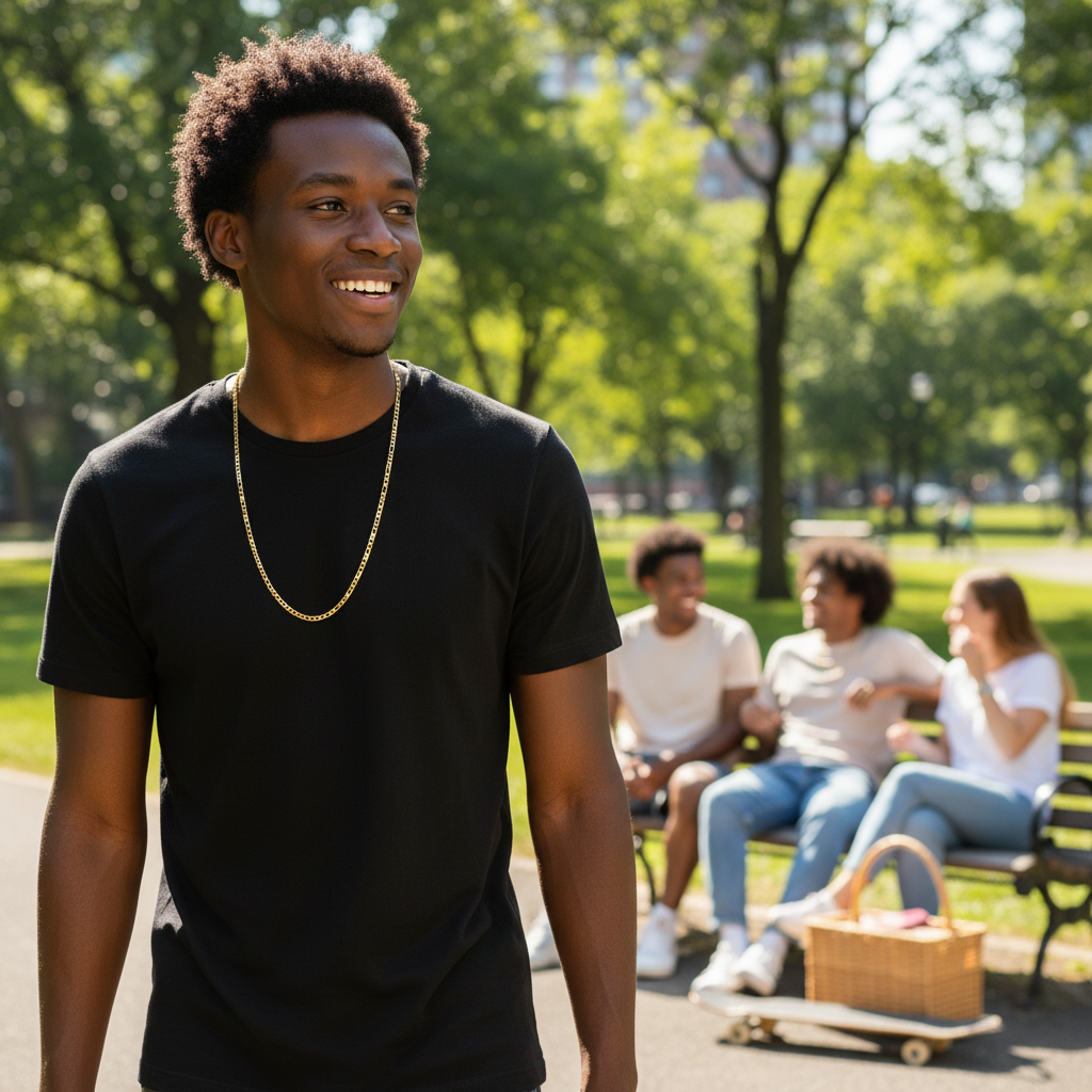 4 MM/30" FIGARO LINK CHAIN NECKLACE SLIM 14K REAL GOLD FILLED