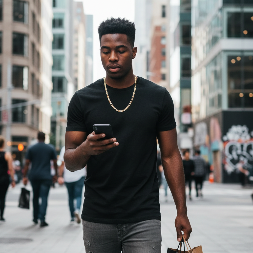 FROSTED 7 MM/24" FIGARO LINK CHAIN NECKLACE 14K REAL GOLD FILLED