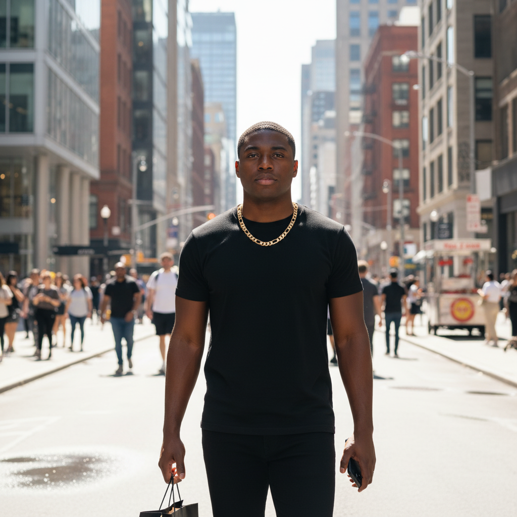 FROSTED 12 MM/24" FIGARO LINK CHAIN NECKLACE 14K REAL GOLD FILLED