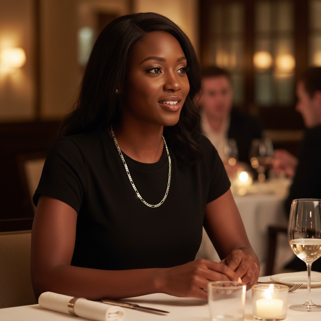 Silver Fillec 5mm-12mm/24" FIGARO LINK CHAIN NECKLACE