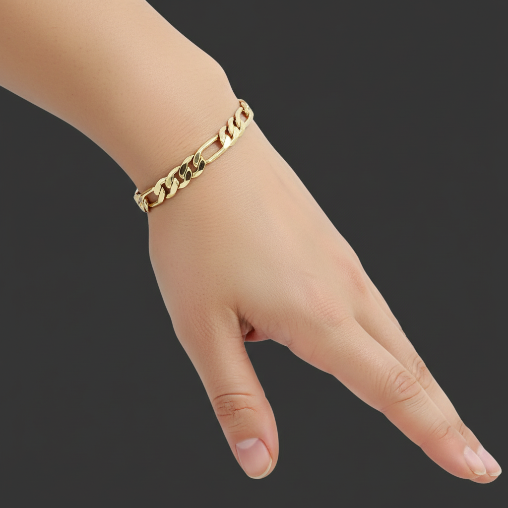 6MM / 8” Figaro Bracelet – Slim Fit, Clean Timeless Design