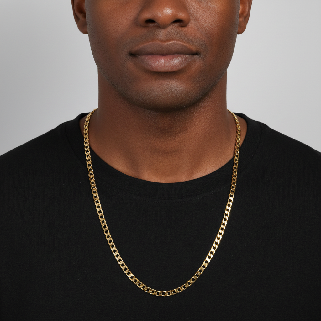 6mm 24" Flat Cuban Chain Necklace