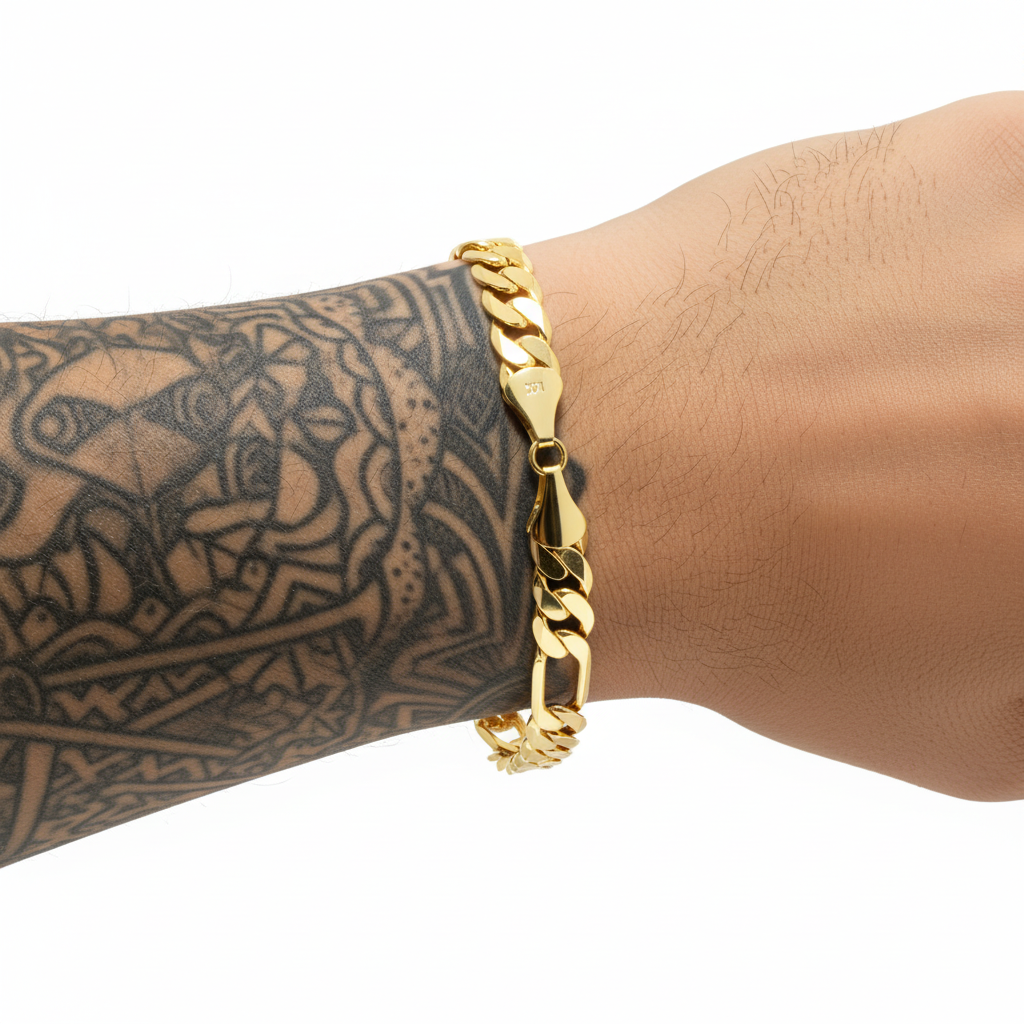 9MM / 9” Figaro Bracelet – Medium Fit-Bold, clean, and timeless