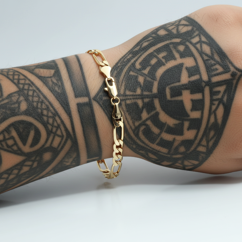 6MM / 8” Figaro Bracelet – Slim Fit, Clean Timeless Design