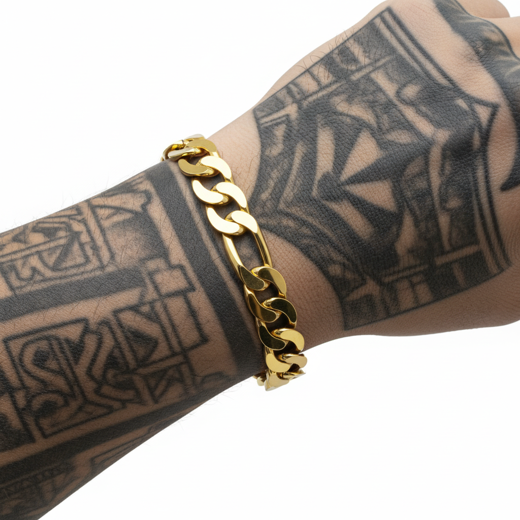 11MM/9" FIGAROM BRACELET – Heavy, Bold, Statement Piece 14k STAMPED