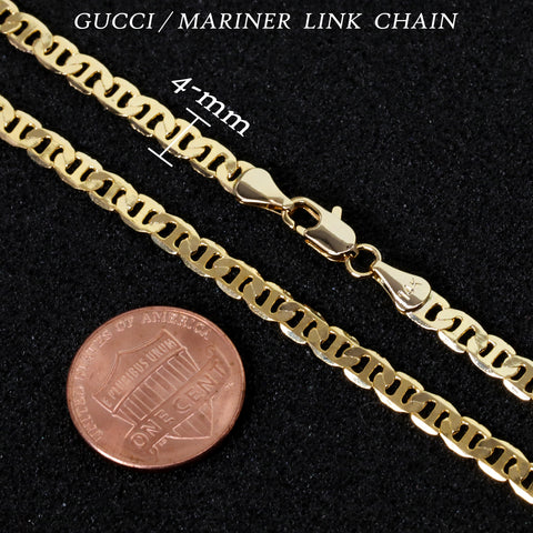Mariner 4mm Gold Link Choker Chain 20" / 14K Gold Plated
