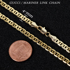 Mariner 4mm Gold Link Choker Chain 20" / 14K Gold Plated