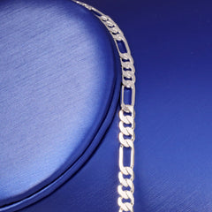 5mm Figaro Link Choker Chain 20" / 925 Silver Plated