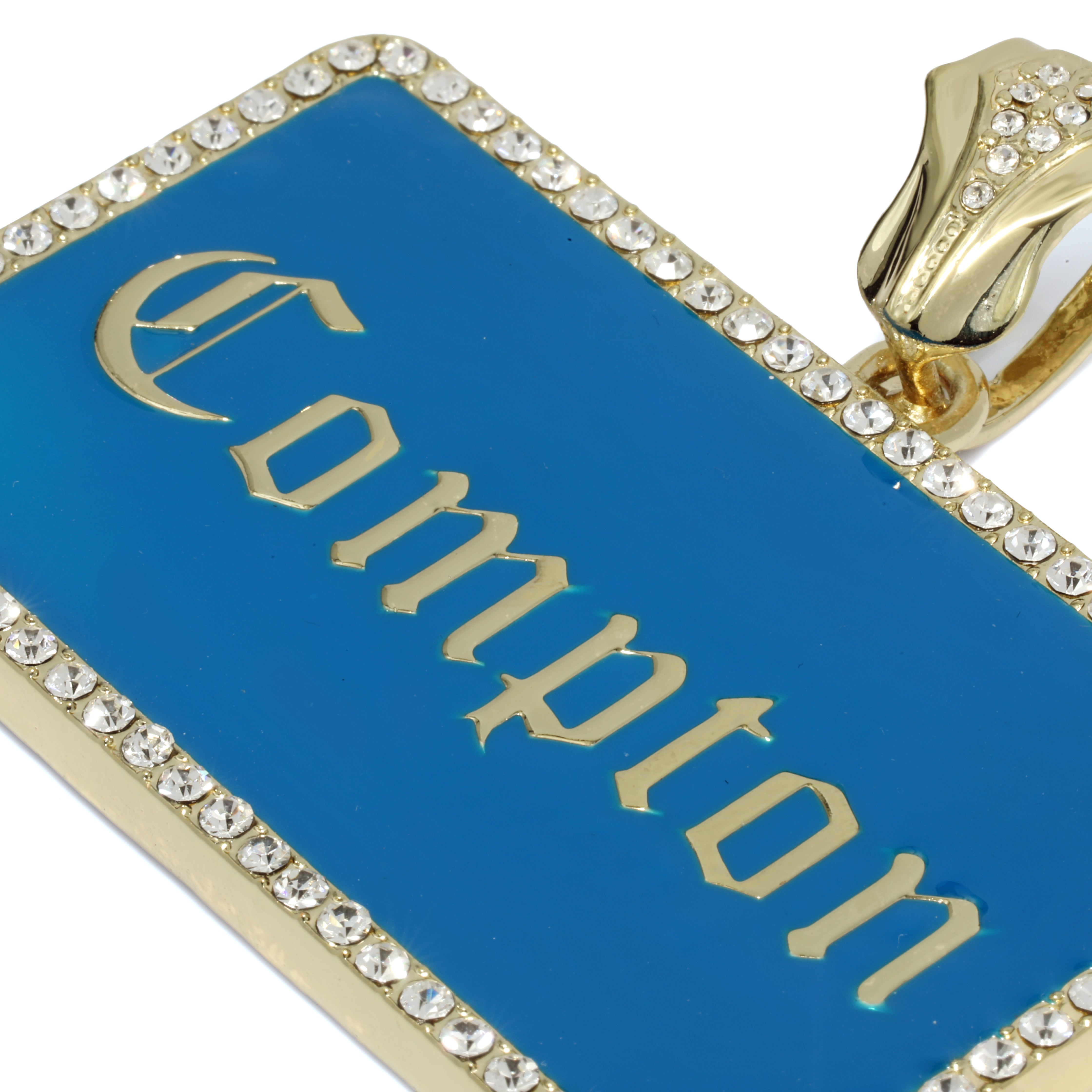 Iced Compton Bar | 14K Rope Necklace Gold Plated 10mm
