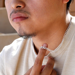 5mm Smooth Cuban Link Choker Chain 20" / 925 Silver Plated