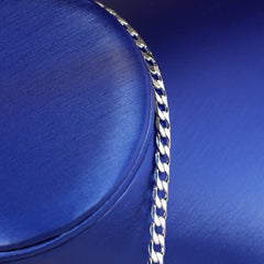6mm Cuban Link Flat Cut Choker Chain 20" / 925 Silver Plated