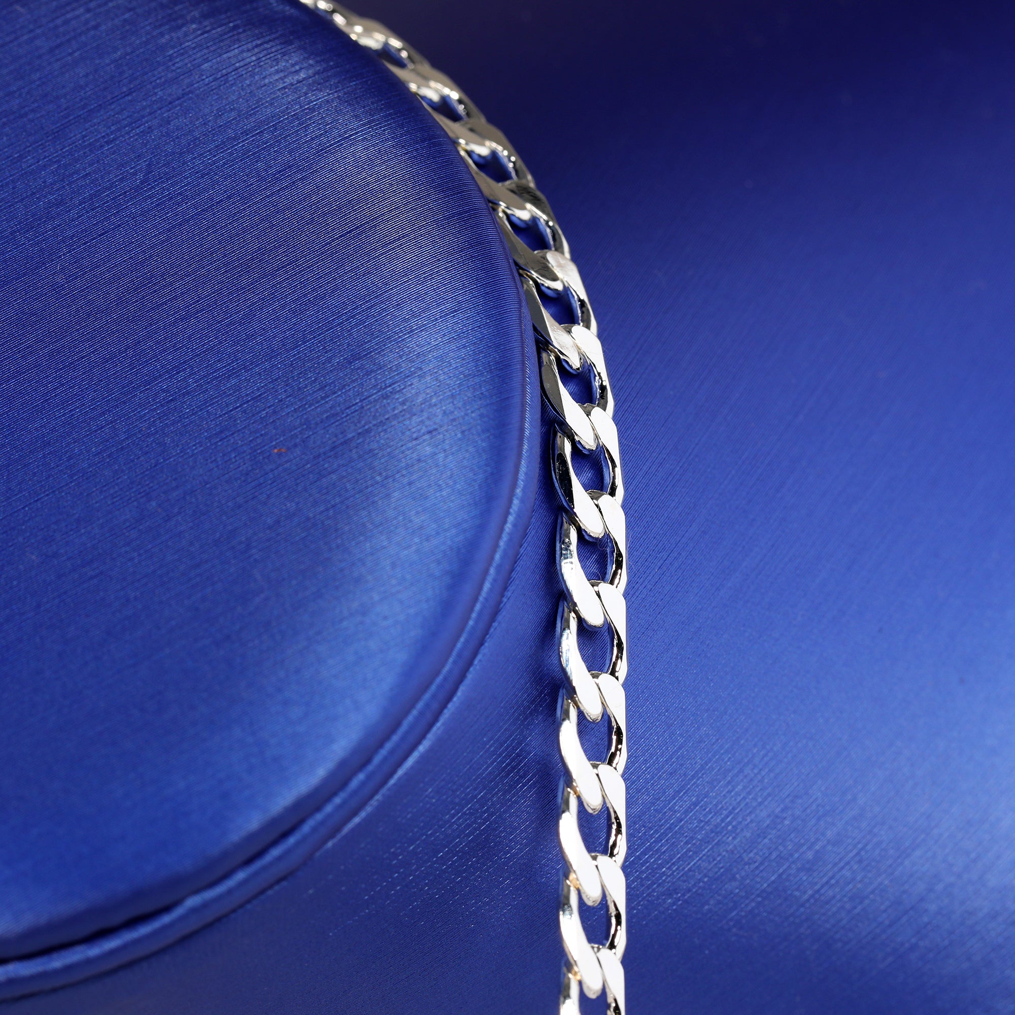 7mm Cuban Link Choker Chain 20" / 925 Silver Plated