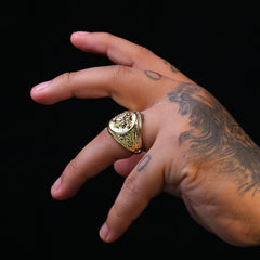 18k Gold Lady Greek Ring Plated