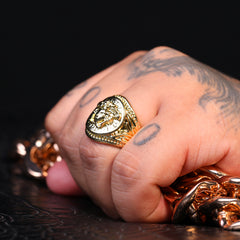 18k Gold Lady Greek Ring Plated