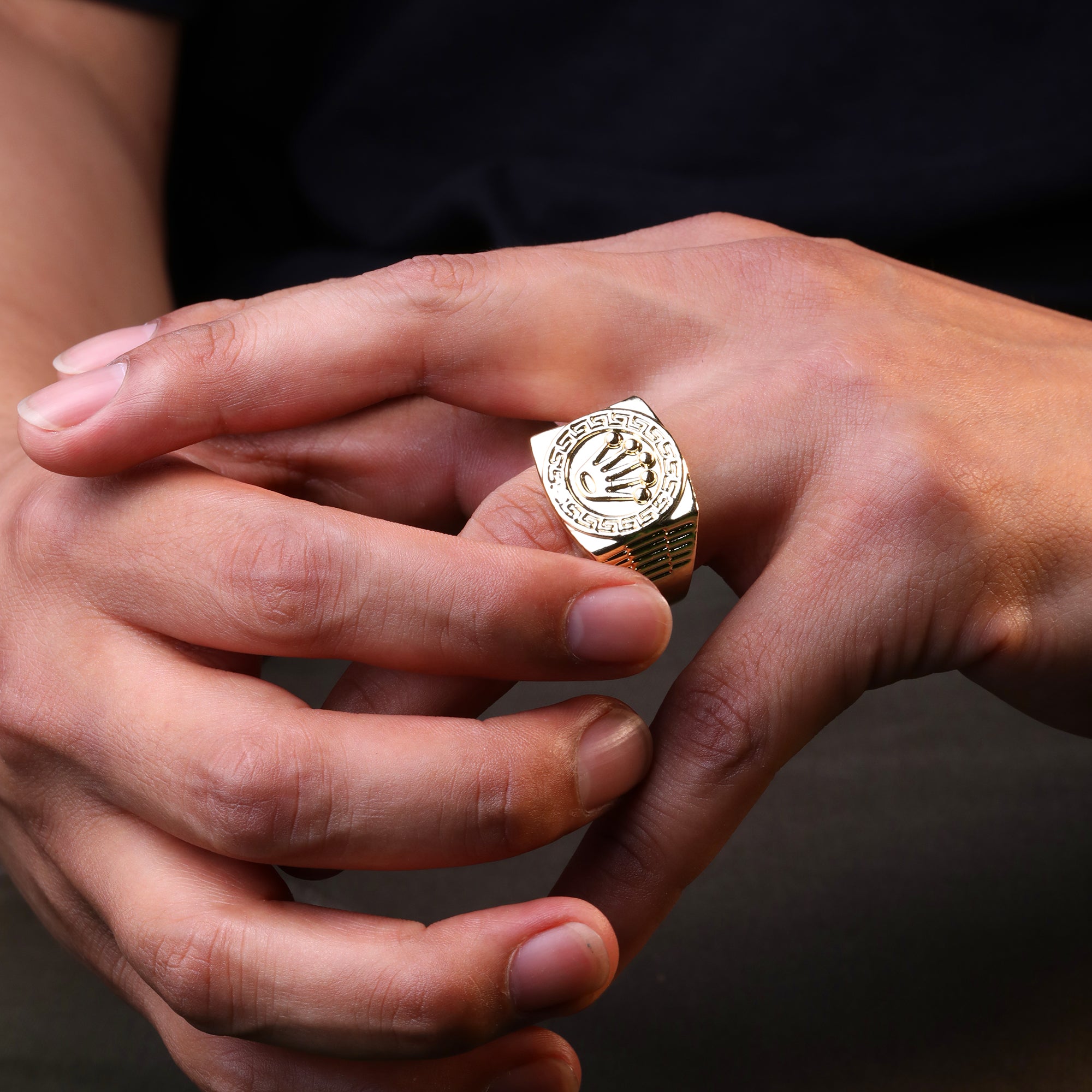 18k Gold Crown Ring Plated