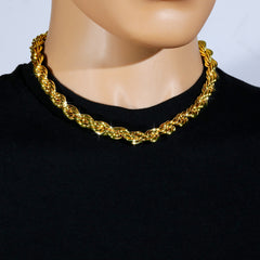 10mm Thick Gold Rope Chain 18'-30"