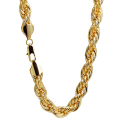 10mm Thick Gold Rope Chain 18'-30"