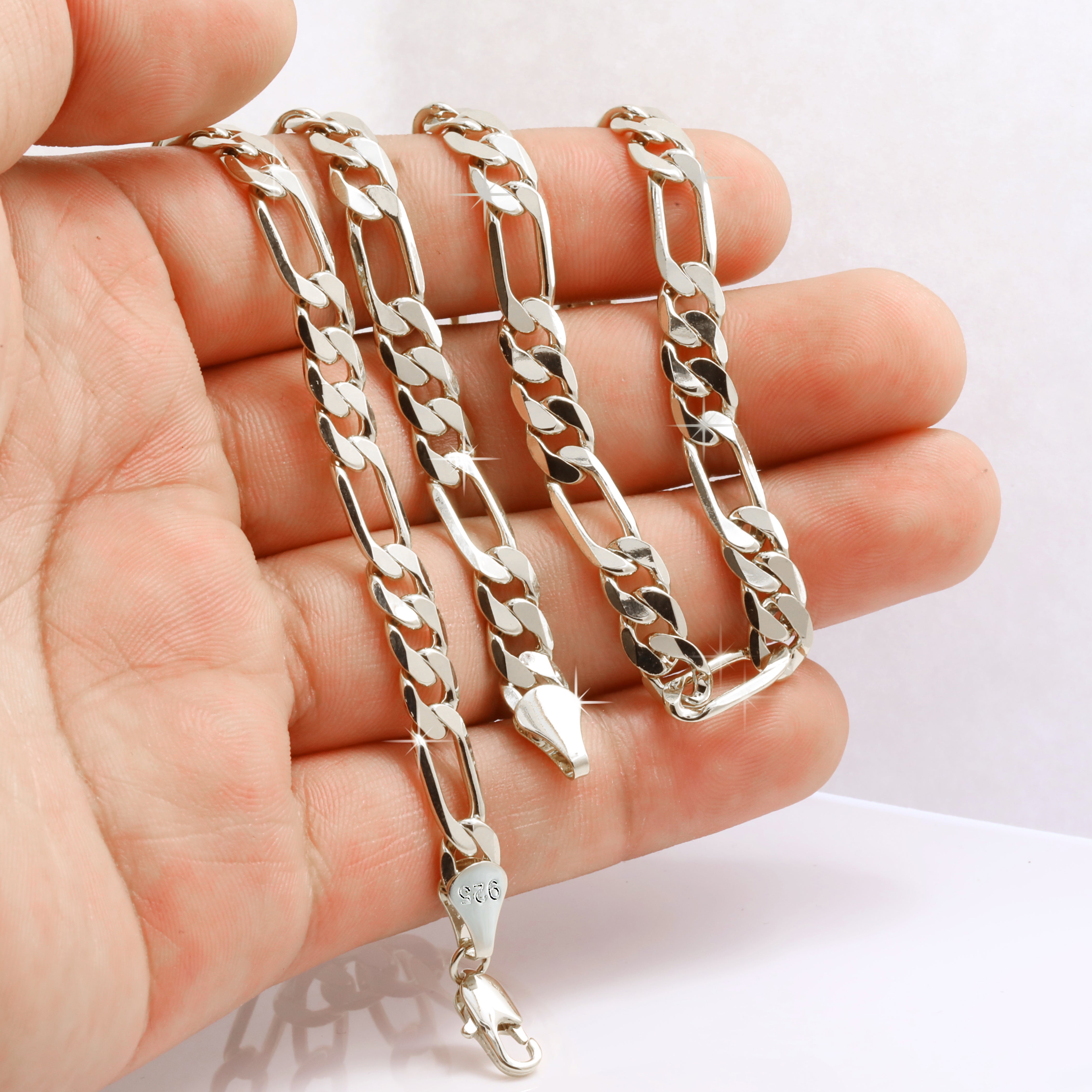 4 MM/18" FIGARO LINK CHAIN NECKLACE SLIM 14K REAL GOLD FILLED