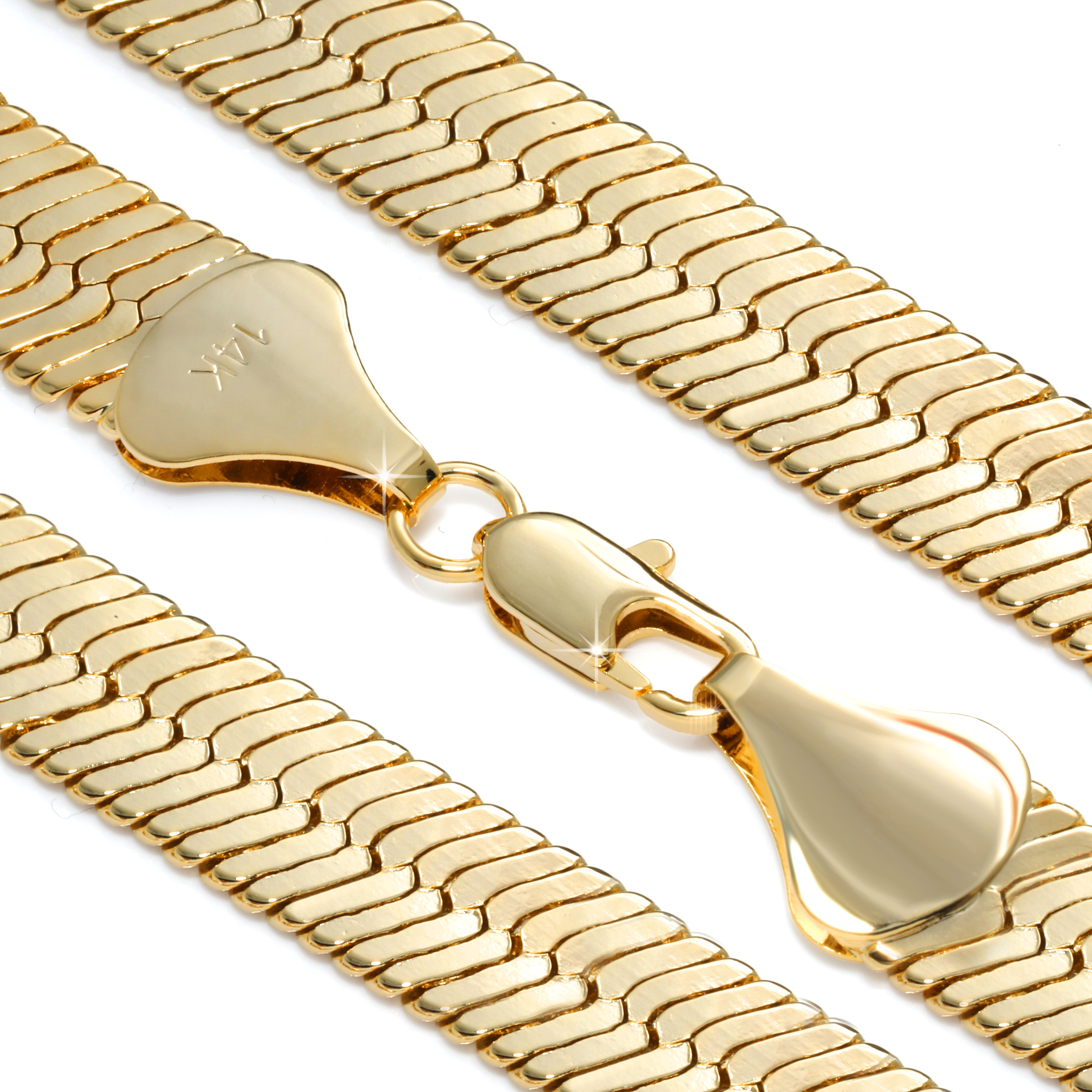 24" Herringbone Necklace 4mm-11mm