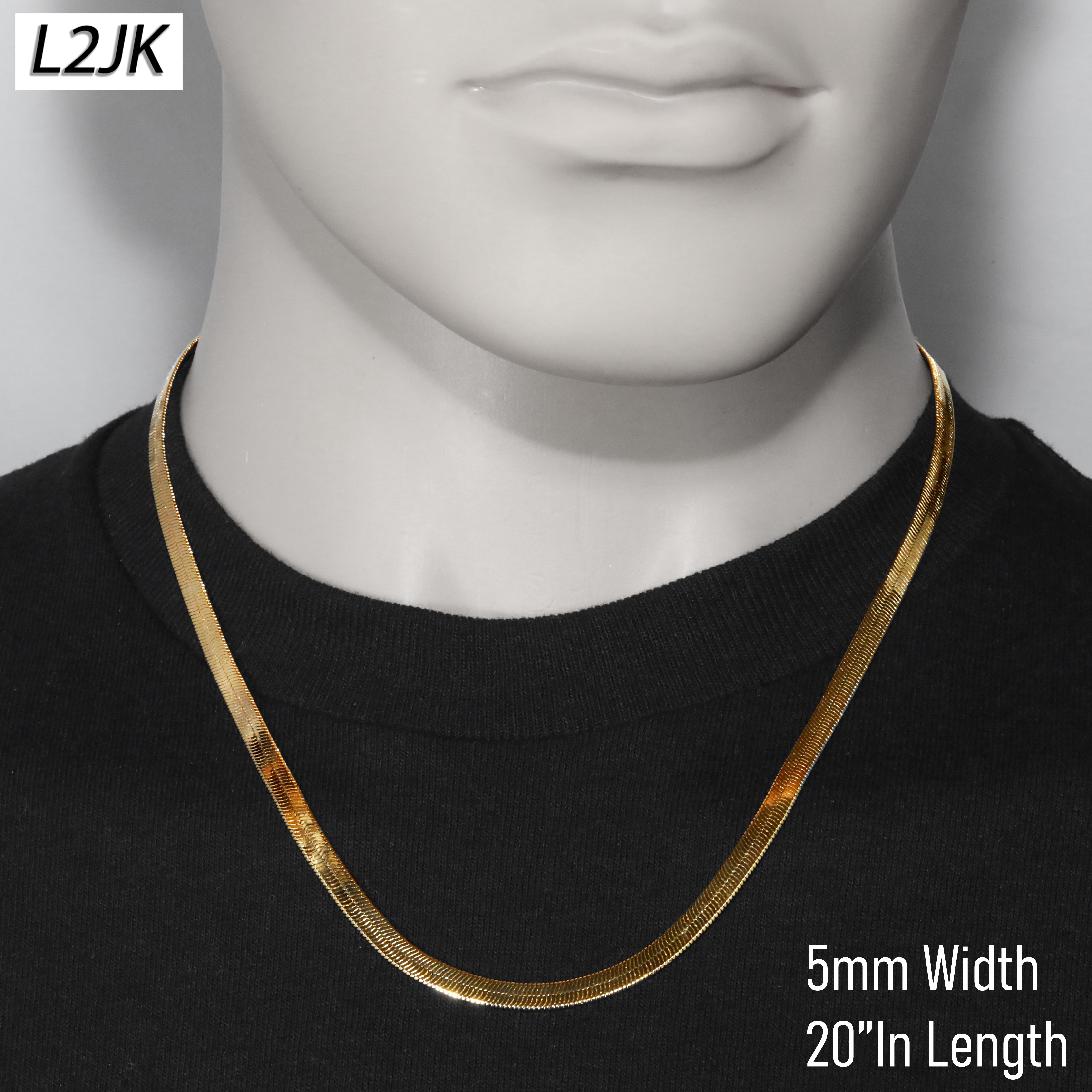 20" Herringbone Necklace 4mm-11mm (Copy)