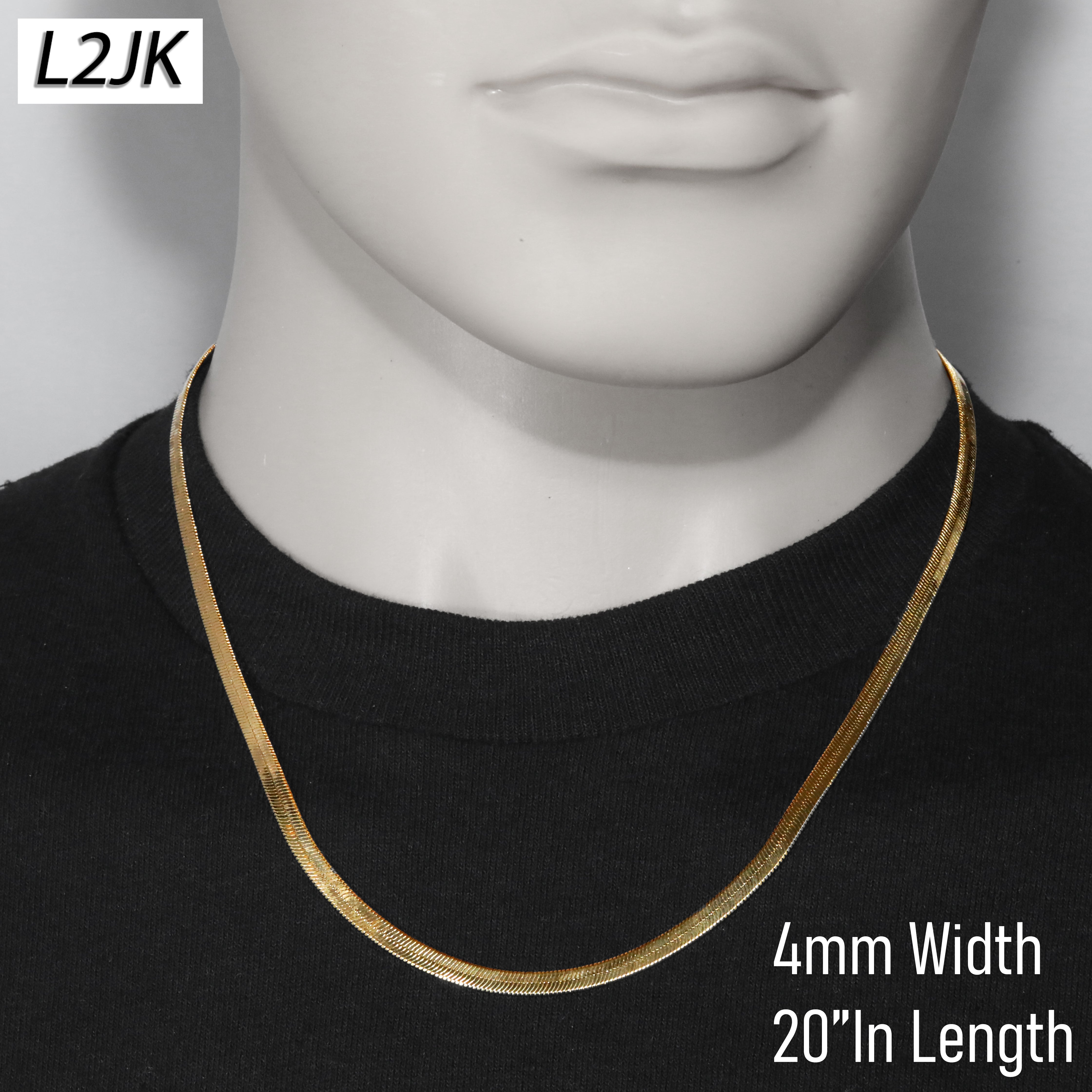 20" Herringbone Necklace 4mm-11mm (Copy)