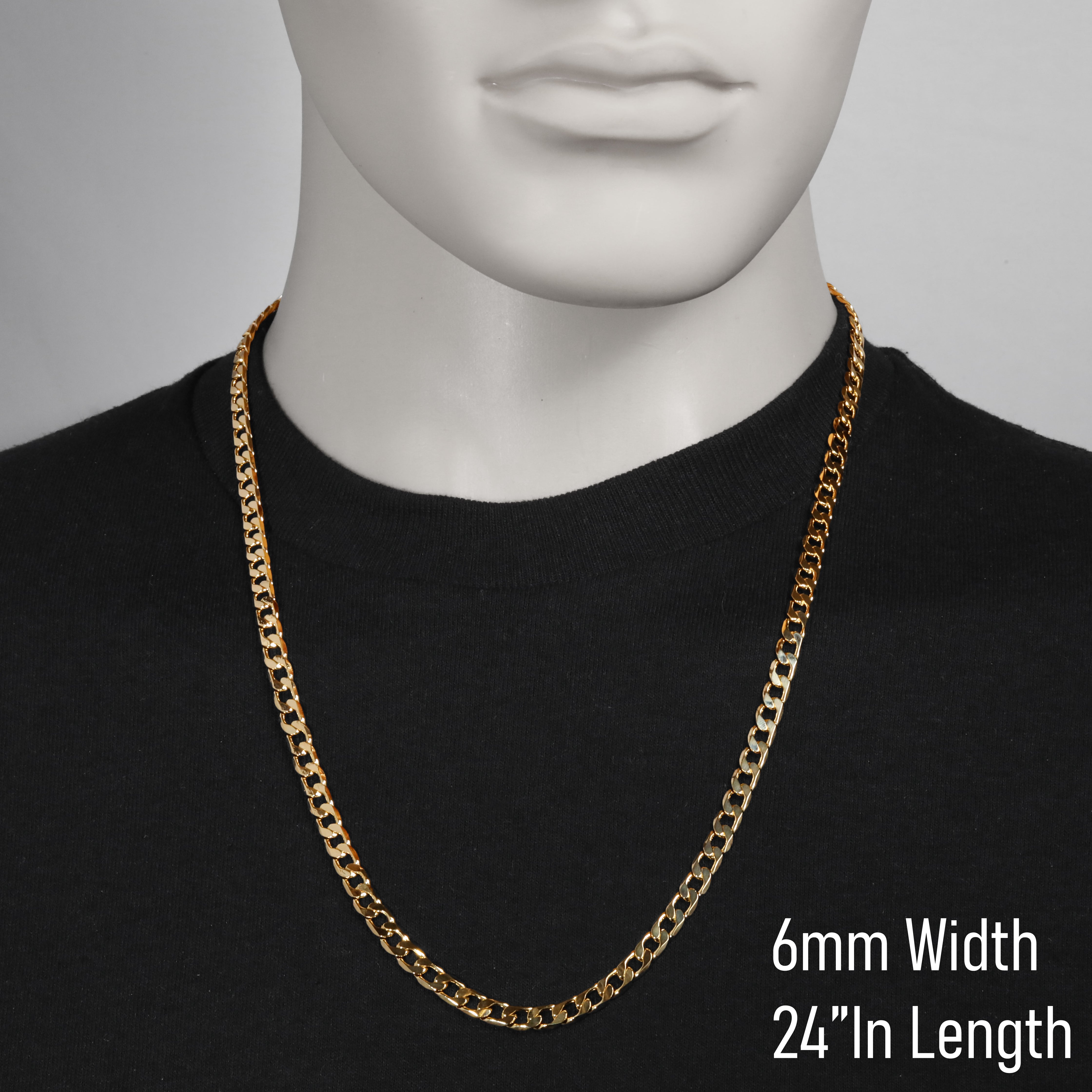 6mm 24" Flat Cuban Chain Necklace
