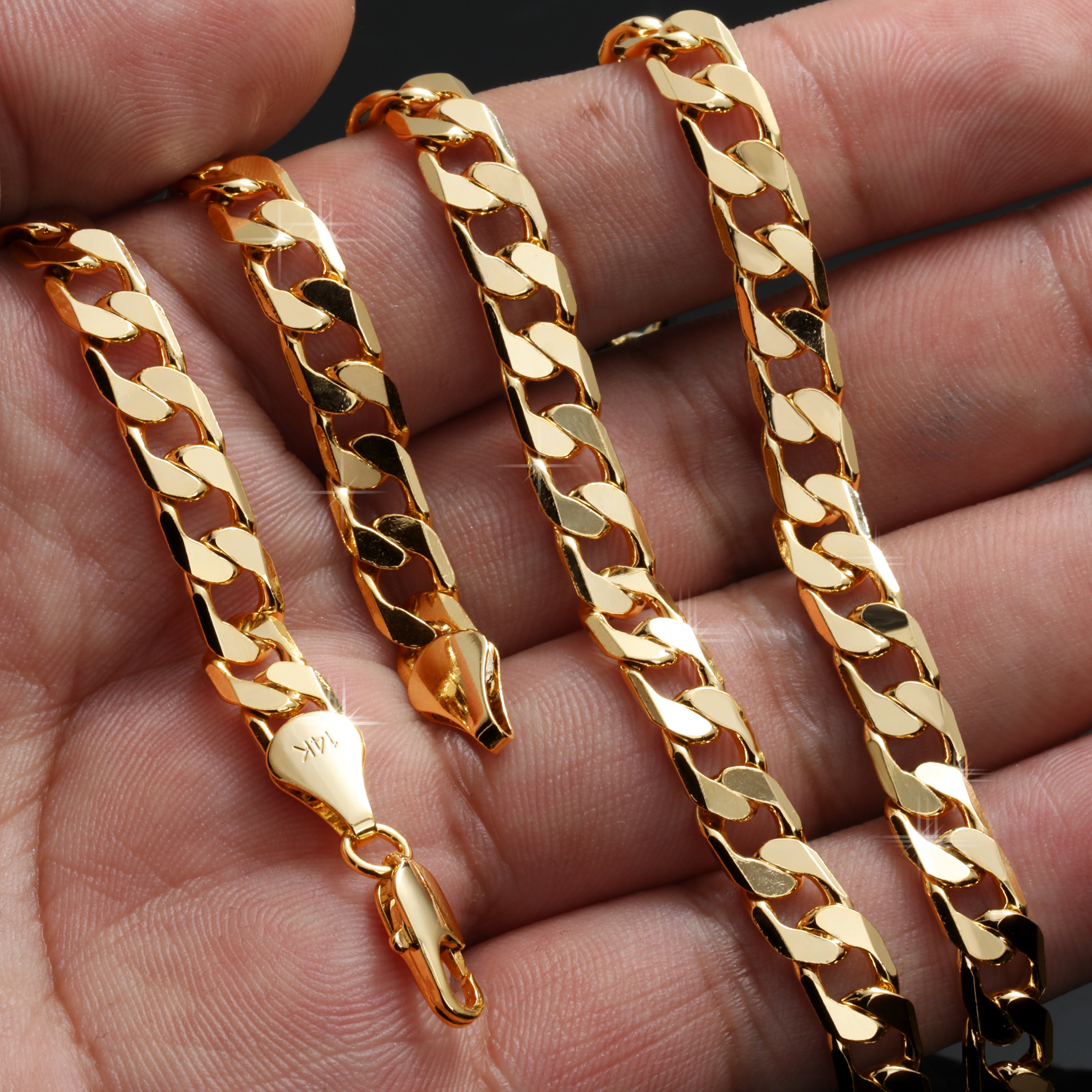 7mm 24" Flat Cuban Chain Necklace