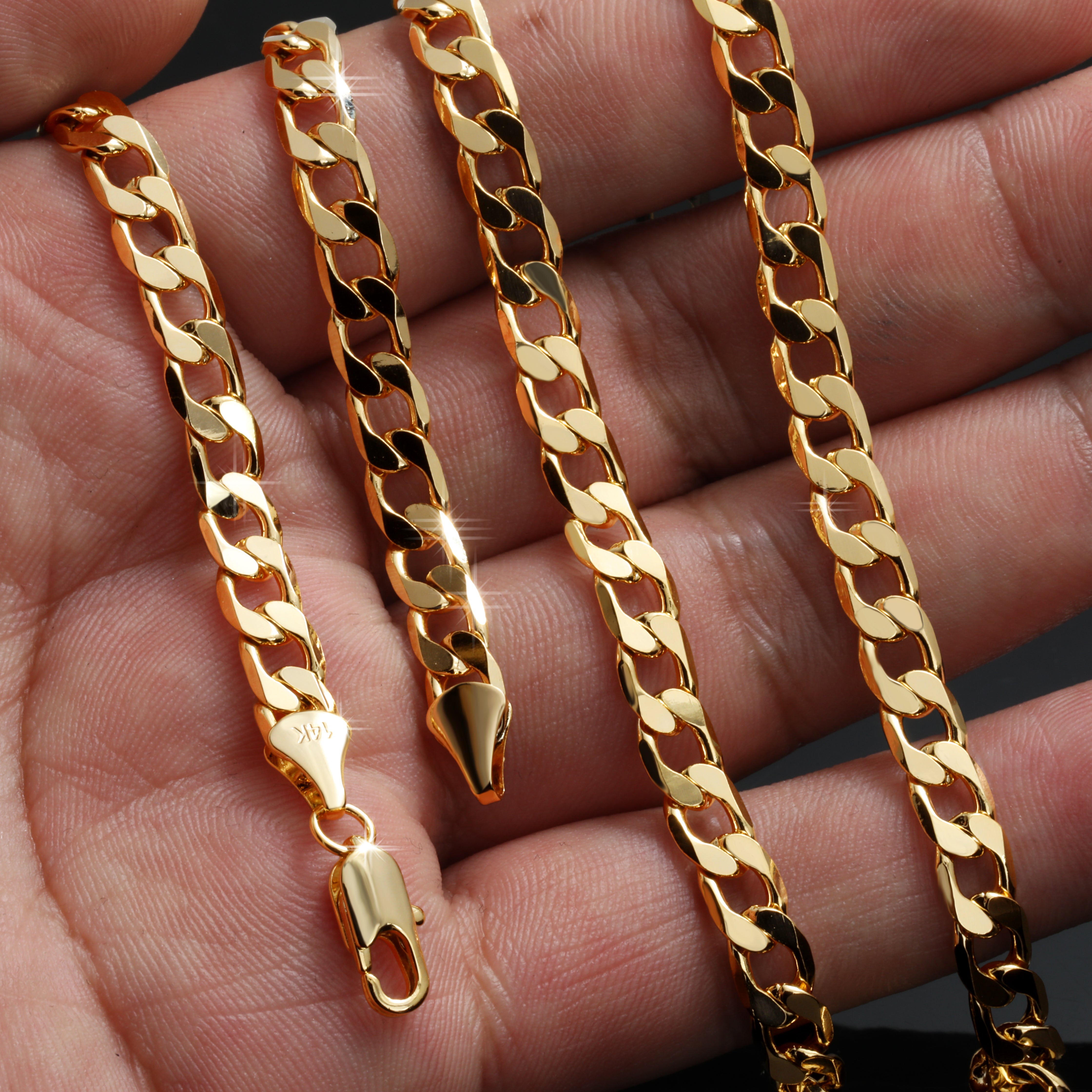 6mm 24" Flat Cuban Chain Necklace