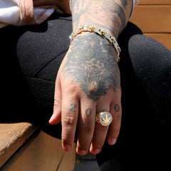 18k Gold Marijuana Leaf Ring Plated