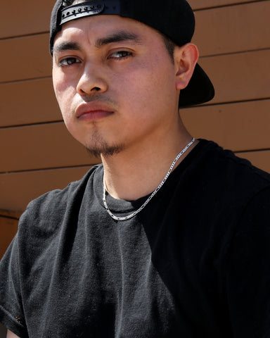 Figaro Link Choker Chain 18" Inches 3mm / 925 Silver Plated