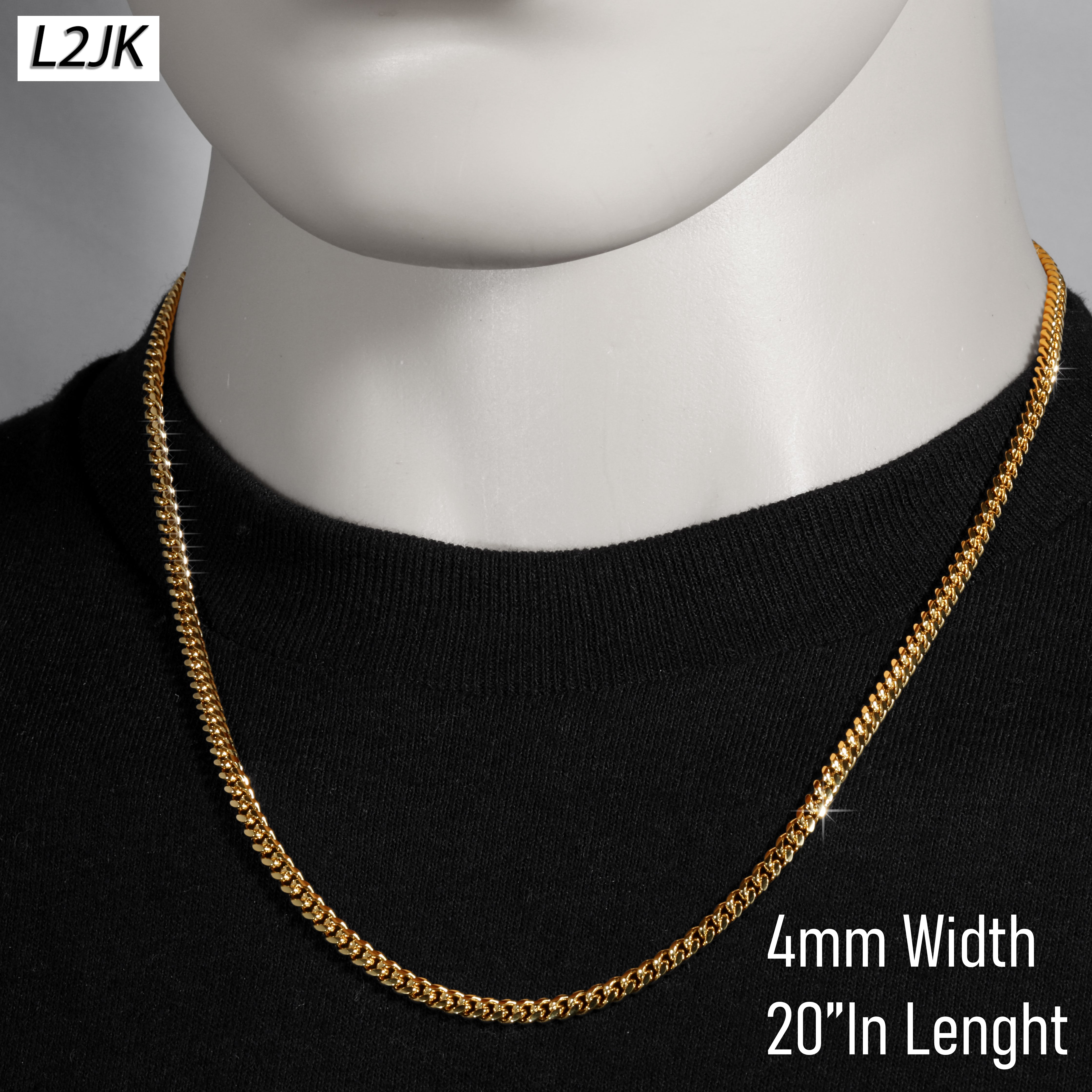 4 mm 20" 24" 30" Slim Cuban Chain Necklace