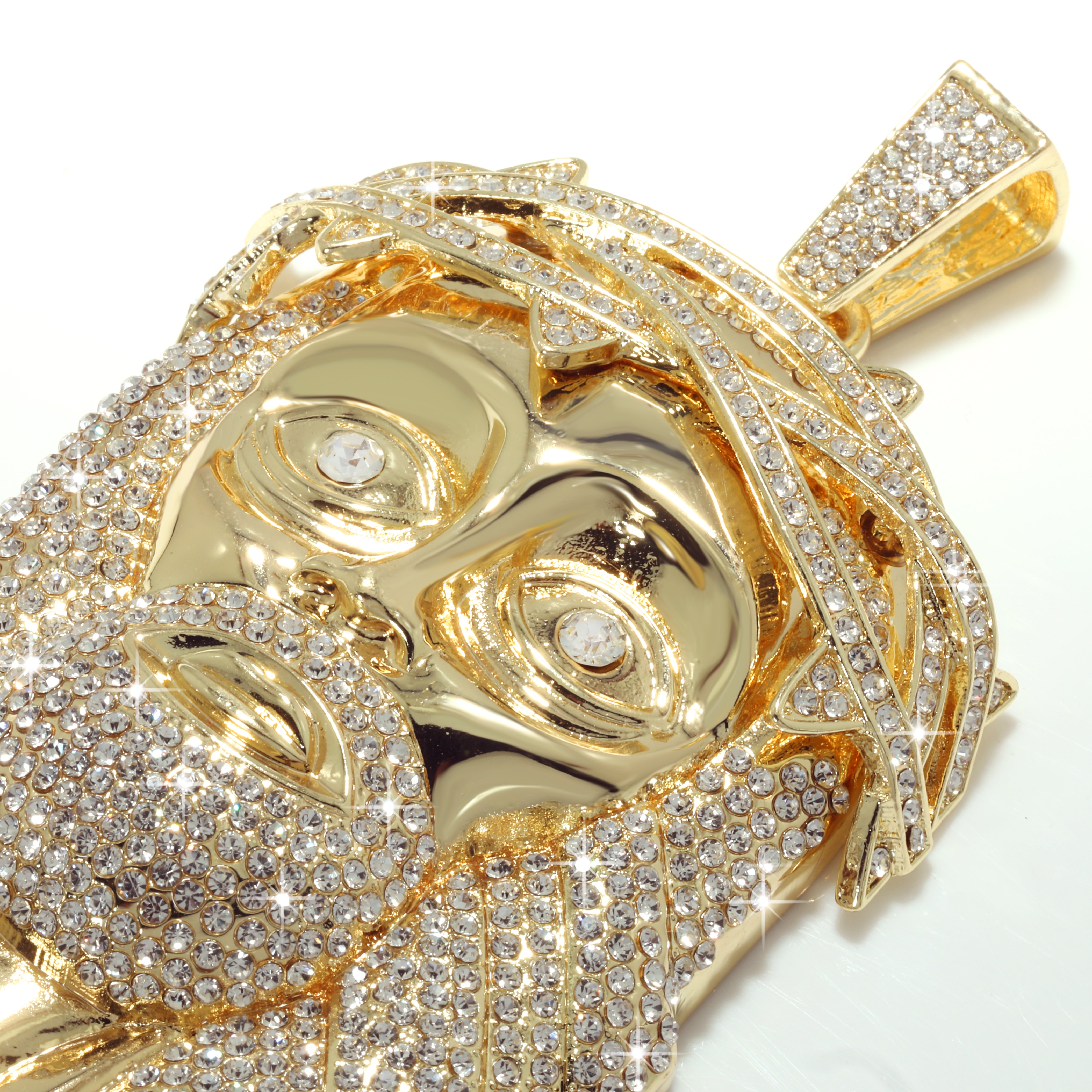 Huge Extra Large "JESUS PIECE" Fully Iced | 14k Gold Plated Necklace