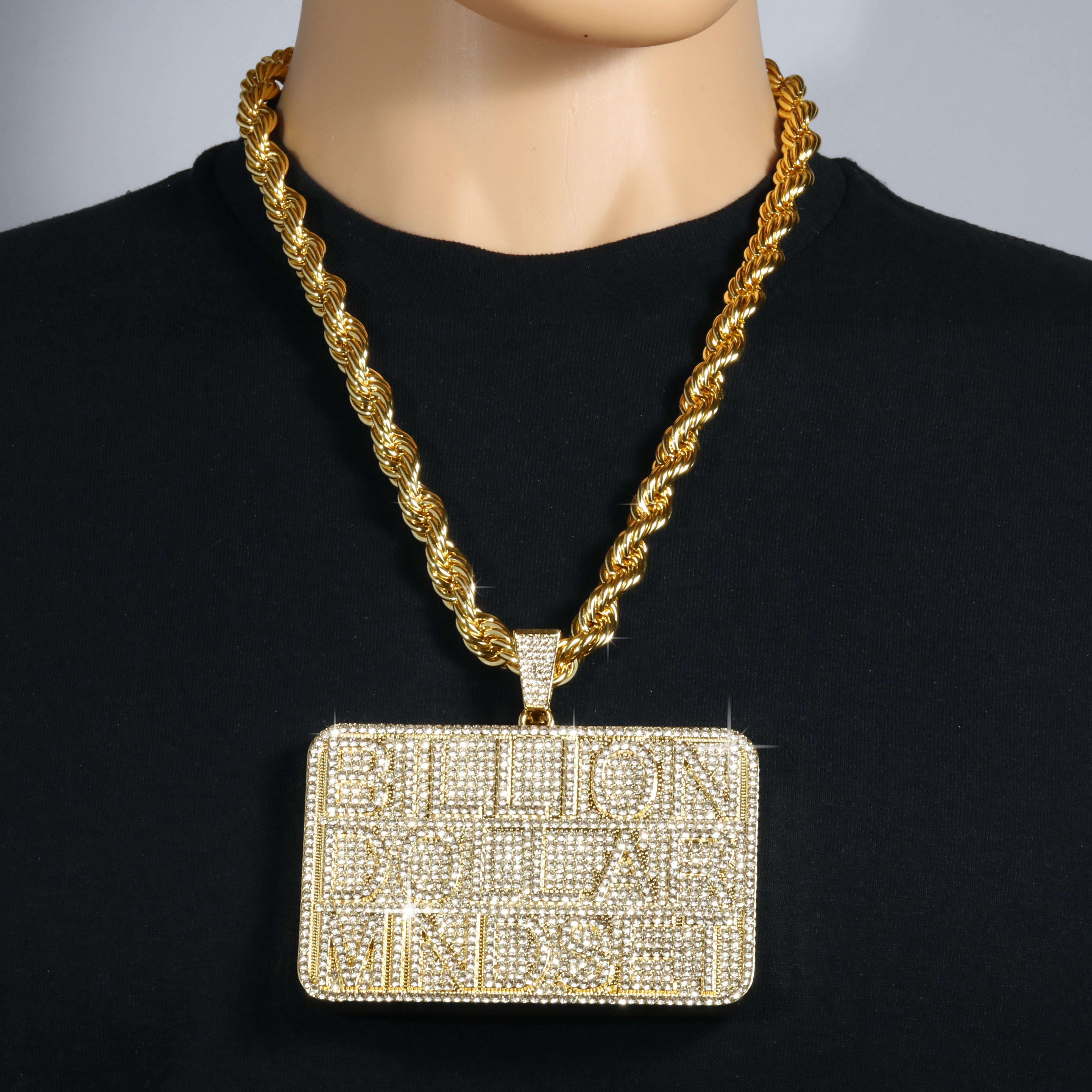 Huge Extra Large " BILLION DOLLAR BRICK" Fully Iced | 14k Gold Plated Necklace