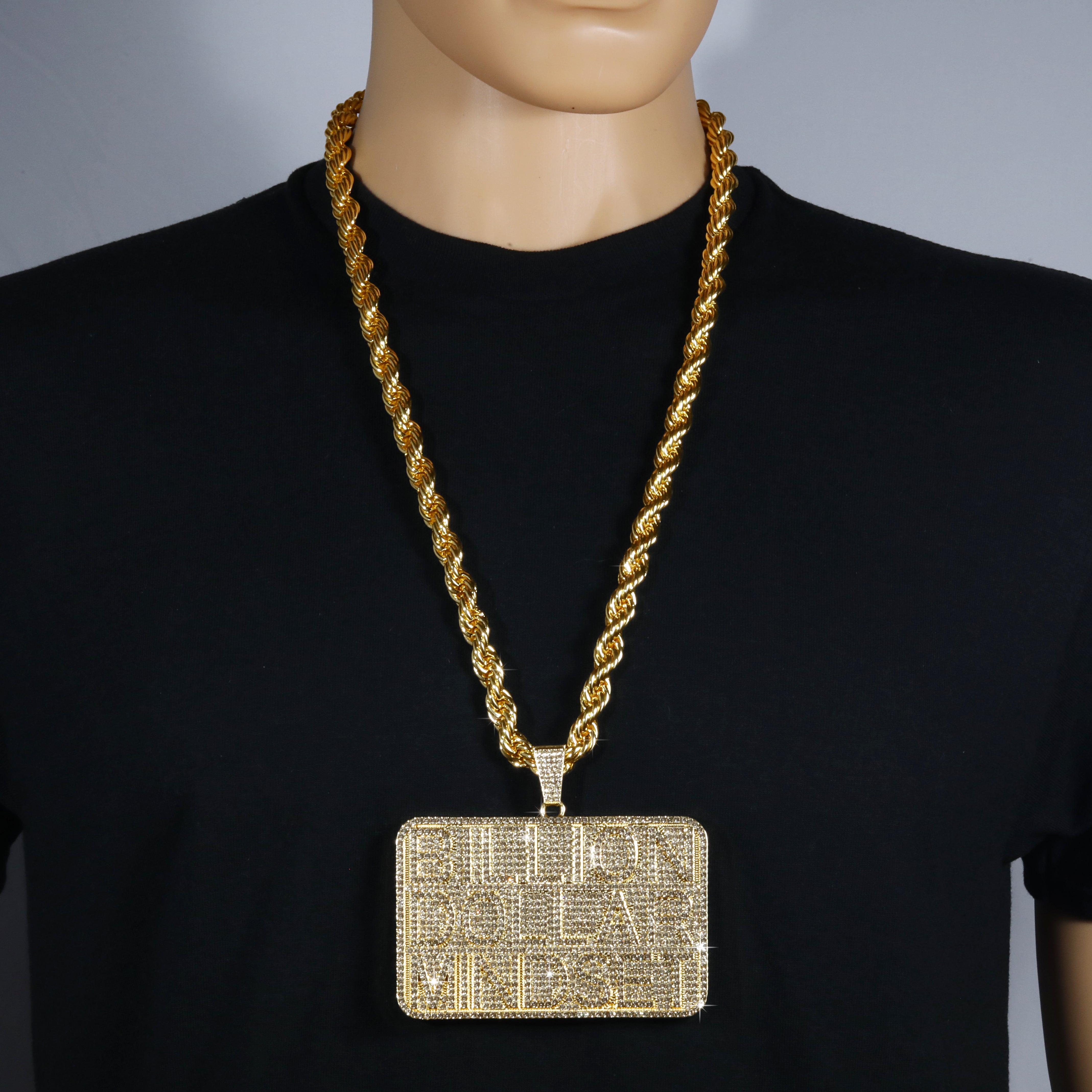 Huge Extra Large " BILLION DOLLAR BRICK" Fully Iced | 14k Gold Plated Necklace