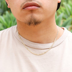 Cuban Link Choker Chain 18" Inches 3mm / 14K Gold Plated