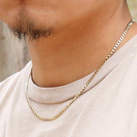 Cuban Link Choker Chain 18" Inches 3mm / 14K Gold Plated
