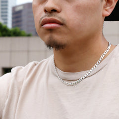 Cuban Link Choker Chain 18" Inches 7mm / 925 Silver Plated