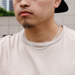 Cuban Link Choker Chain 18" Inches 5mm / 925 Silver Plated