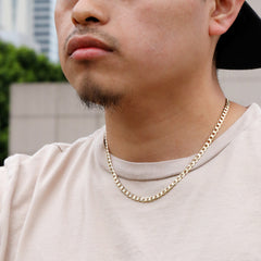 Cuban Link Choker Chain 18" Inches 5mm / 14K Gold Plated