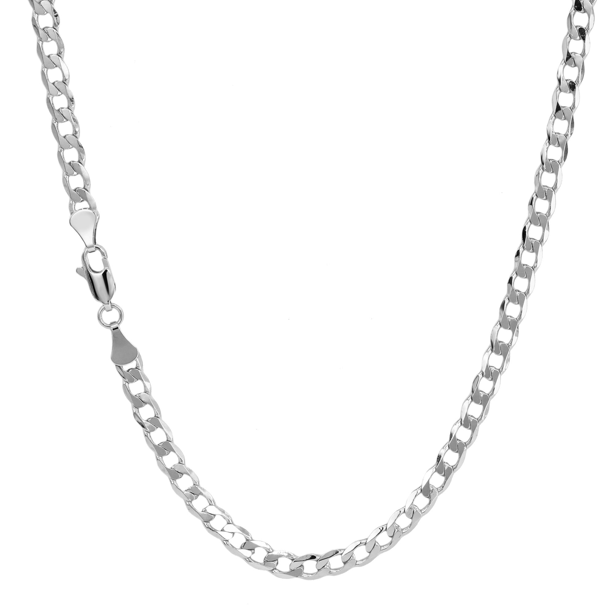Cuban Link Choker Chain 18" Inches 5mm / 925 Silver Plated