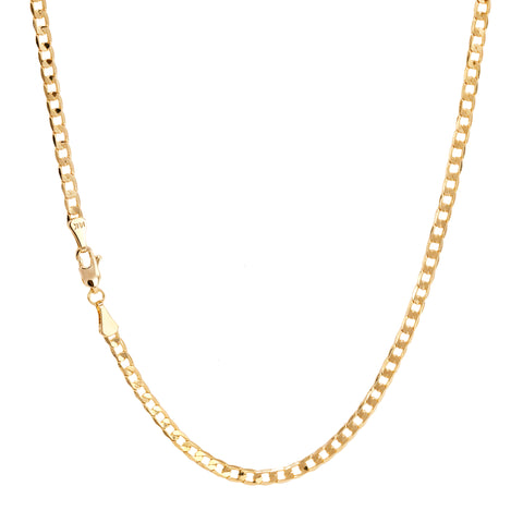 Cuban Link Choker Chain 18" Inches 3mm / 14K Gold Plated
