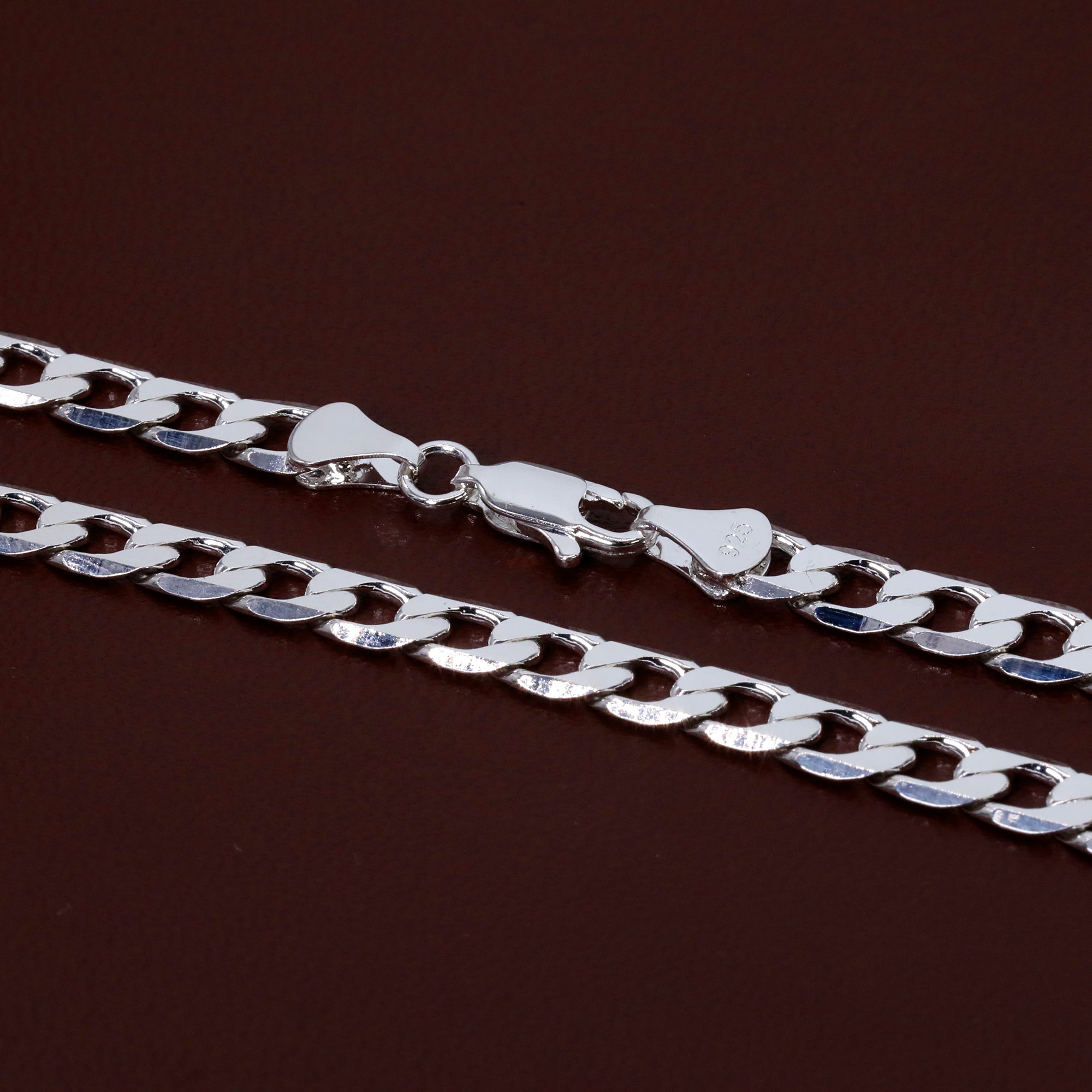 Cuban Link Choker Chain 18" Inches 5mm / 925 Silver Plated