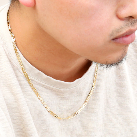 Mariner 4mm Gold Link Choker Chain 20" / 14K Gold Plated